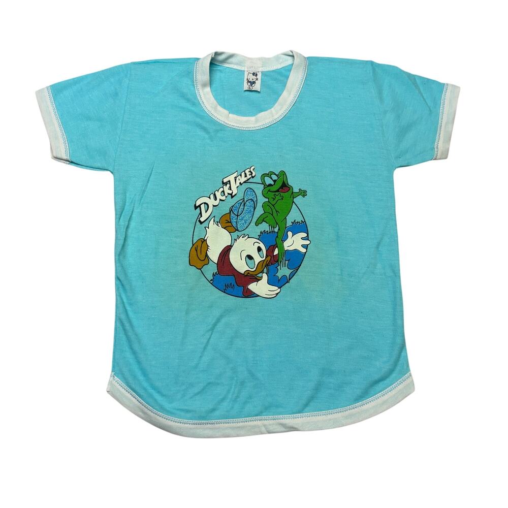 Vintage Duck Tales Huey Dewey Louie Ringer Shirt Youth Large Disney 70s 80s